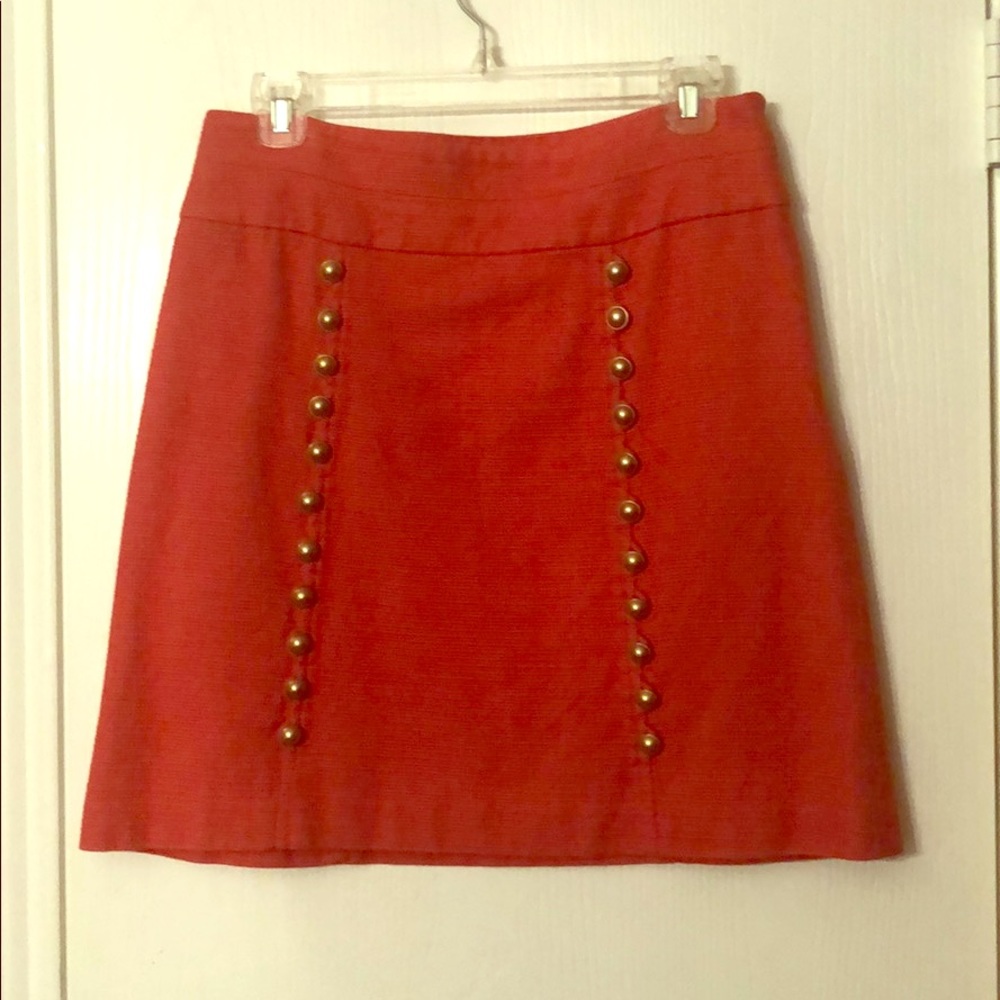 Orange Anthropologie A-line skirt Cidra